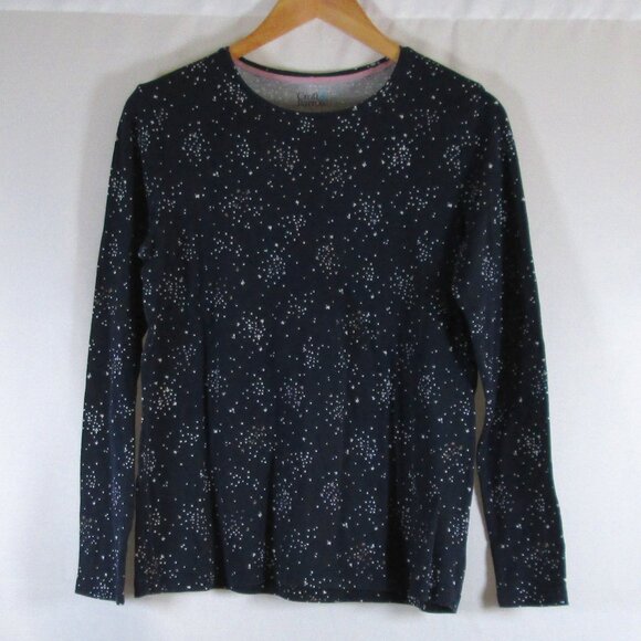 Croft & Barrow Womens Blue Classic Tee w\ White\Tan Speckles Size M Pre-owned - Picture 1 of 4
